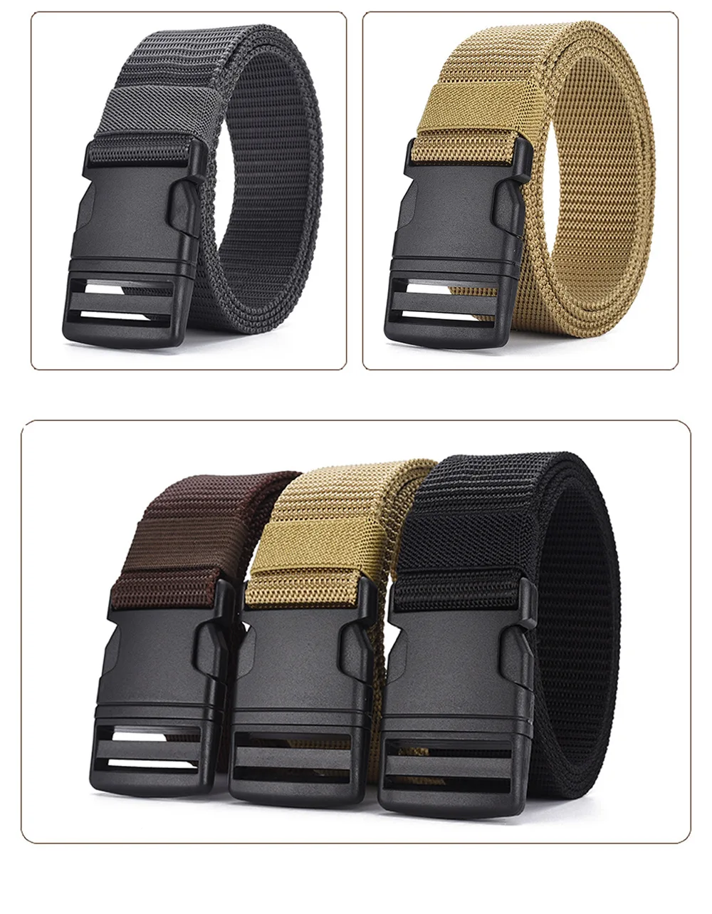 Herrengürtel ohne Metall-Kunststoff-Schnallengürtel, hochwertiges Segeltuch für Nylongürtel, taktischer Gürtel, gewebter Outdoor-Gürtel, neutrale Gürtel – Detail 6