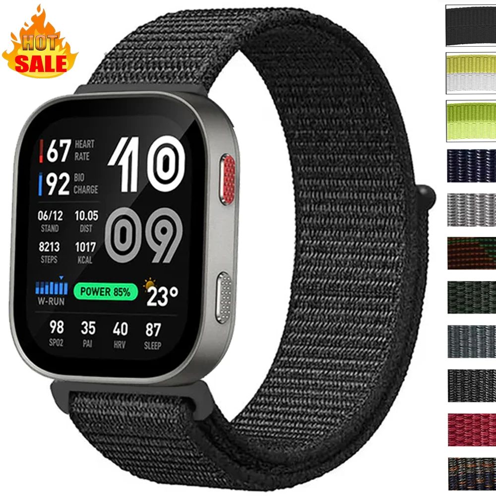 Bracelet en nylon à boucle 20mm 22mm pour Huami Amazfit Bip Max Bip6 5 3 S, bracelet de montre réglable rapidement pour Amazfit Cheetah 2/BALANCE 2