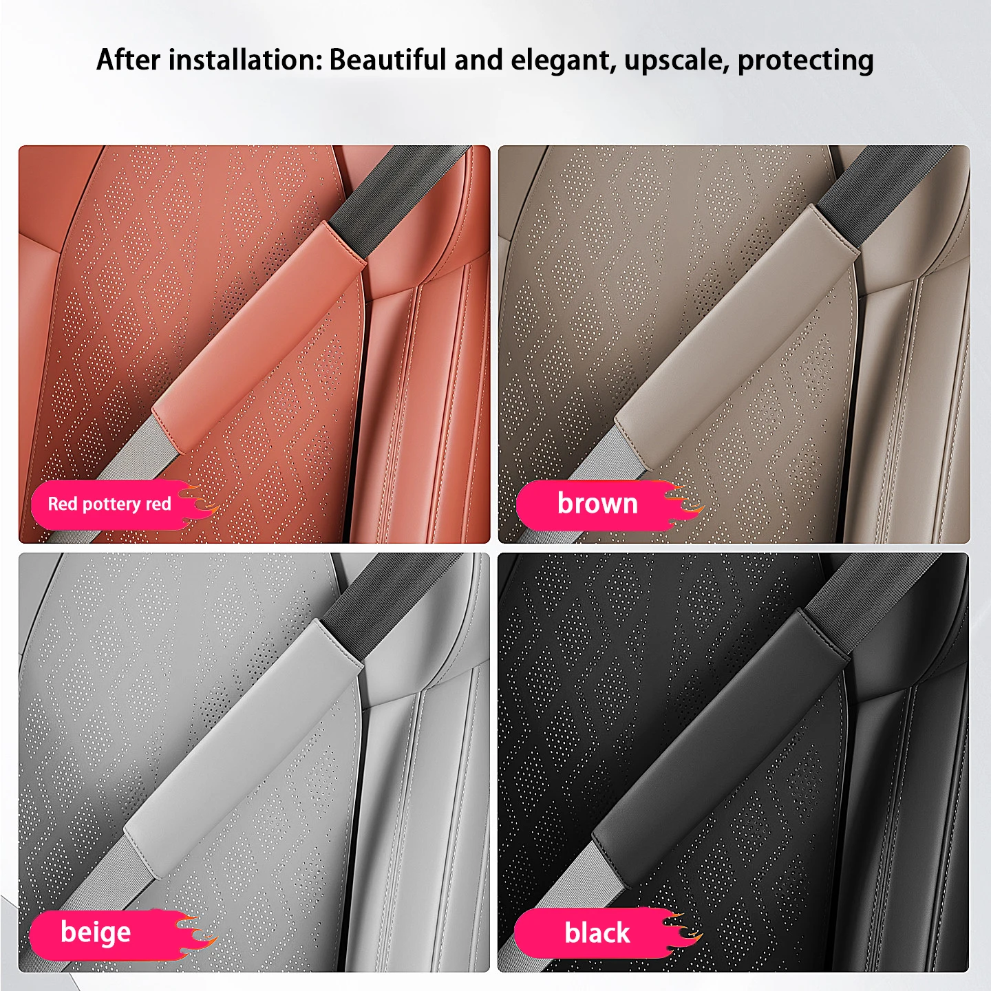 For Audi Q5 Q5L GU 2025 2026 Seat Belt Shoulder Pads Safety Belt Protector Cover 2PCS Interior Accessories view 5