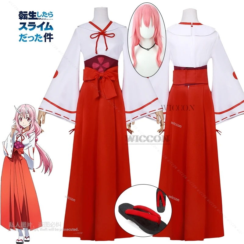 Anime Cosplay Traje de Slime, Aquela vez que eu tenho reencarnado como um Slime, Shuna, Carnaval, Dia das Bruxas, Roupas de Natal, Sapatos e Peruca, Interpretação de Papéis