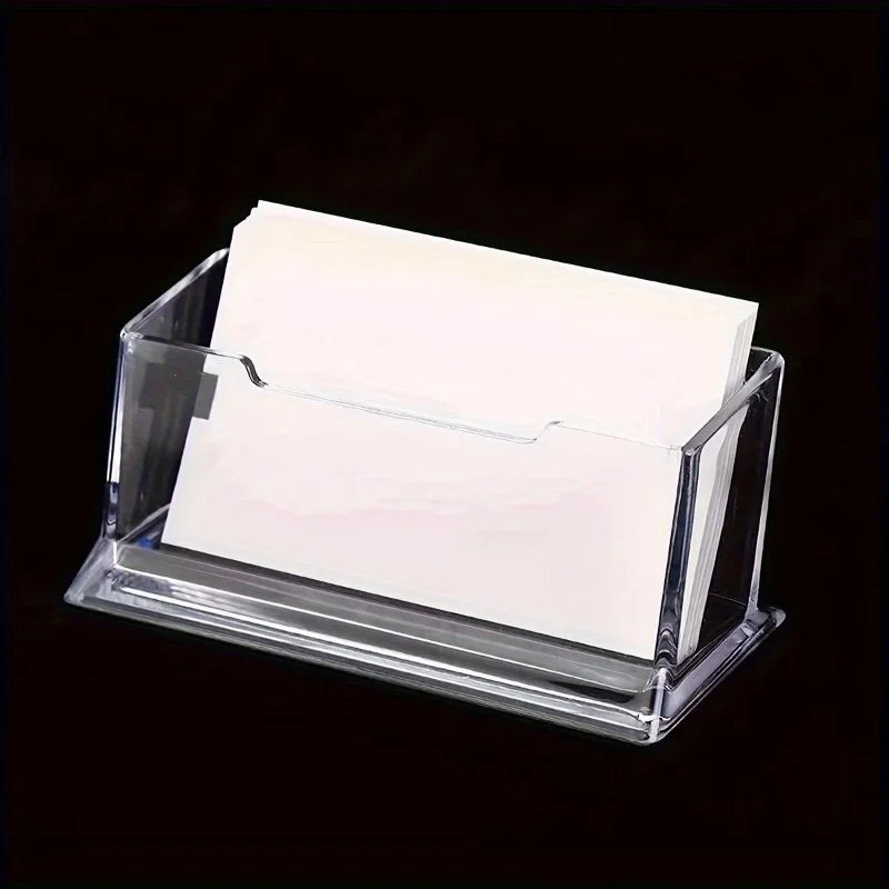 1pc Transparent Acrylic Card Storage Business Card Box, Desktop Creative Multi-layer Business Card Shelf Table Display Stand