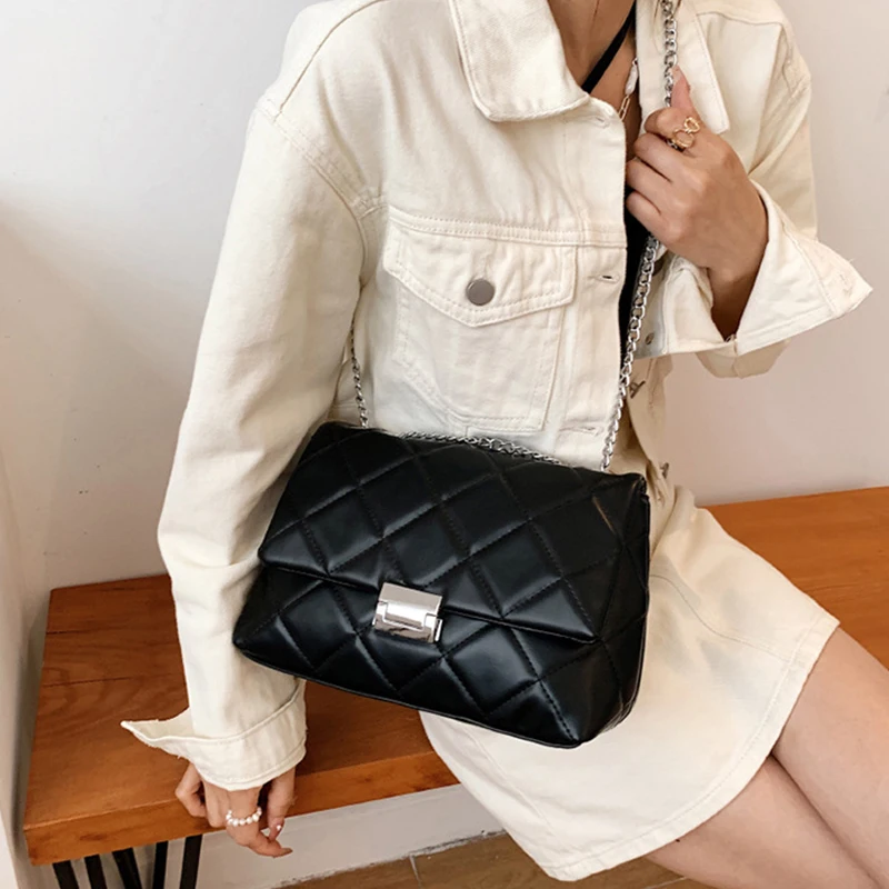 Fashion Simple Women Shoulder Bag Large Capacity Chain Crossbody Bags Women PU Leather Casual All-match Messenger Bags