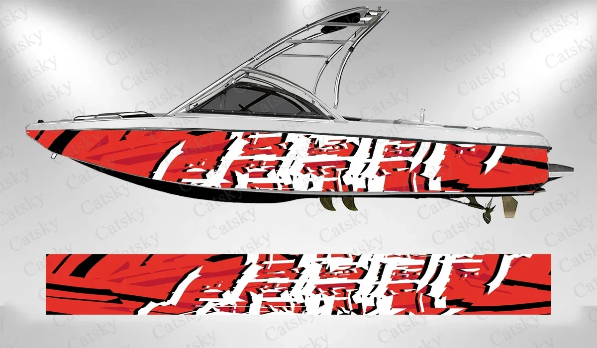 

stripes abstract lines colorful Boat wrap sticker vinyl boat for pontoon deck boat fishing self-adhesive decal sticker