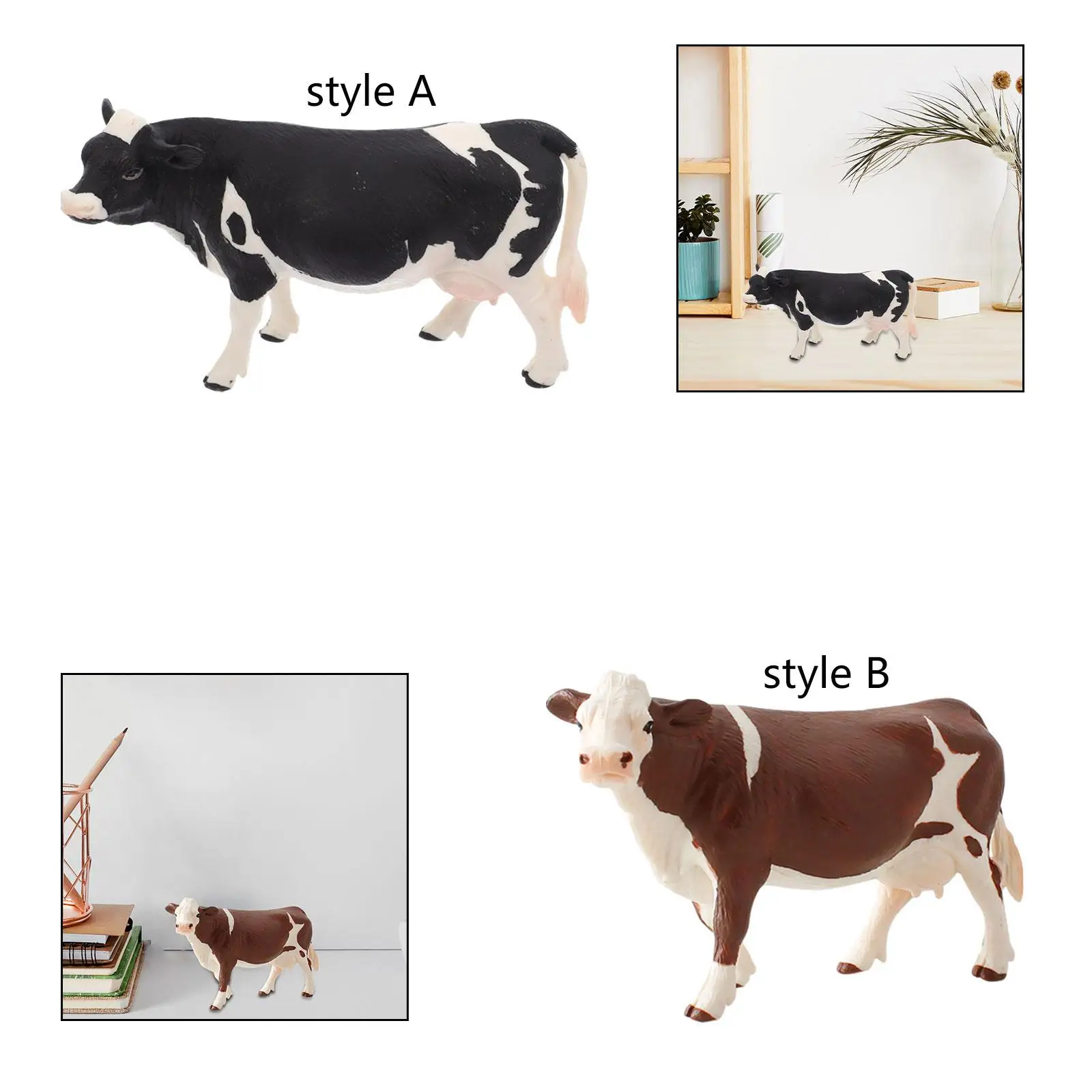 Figura giocattolo mucca Figurina di piccoli animali Regalo per bambini Bomboniere, Collezione,