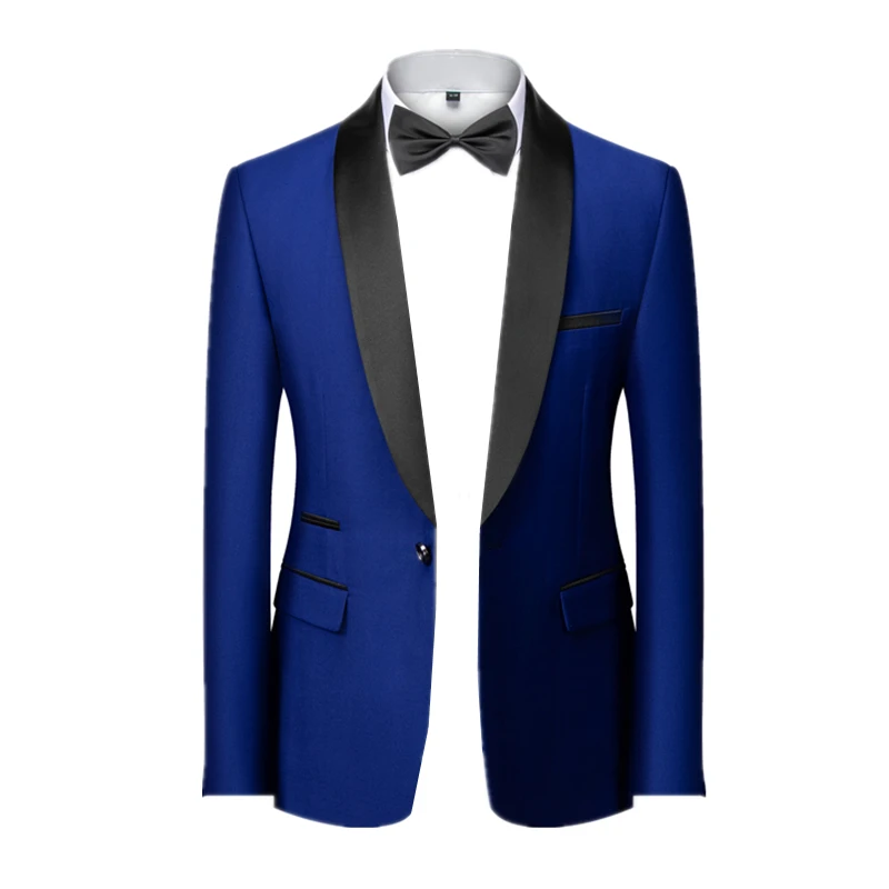 Smoking Slim Fit pour hommes, veste habillée, manteau formel, Rhde promo, imbibé, blazers de mariage du marié, haute qualité