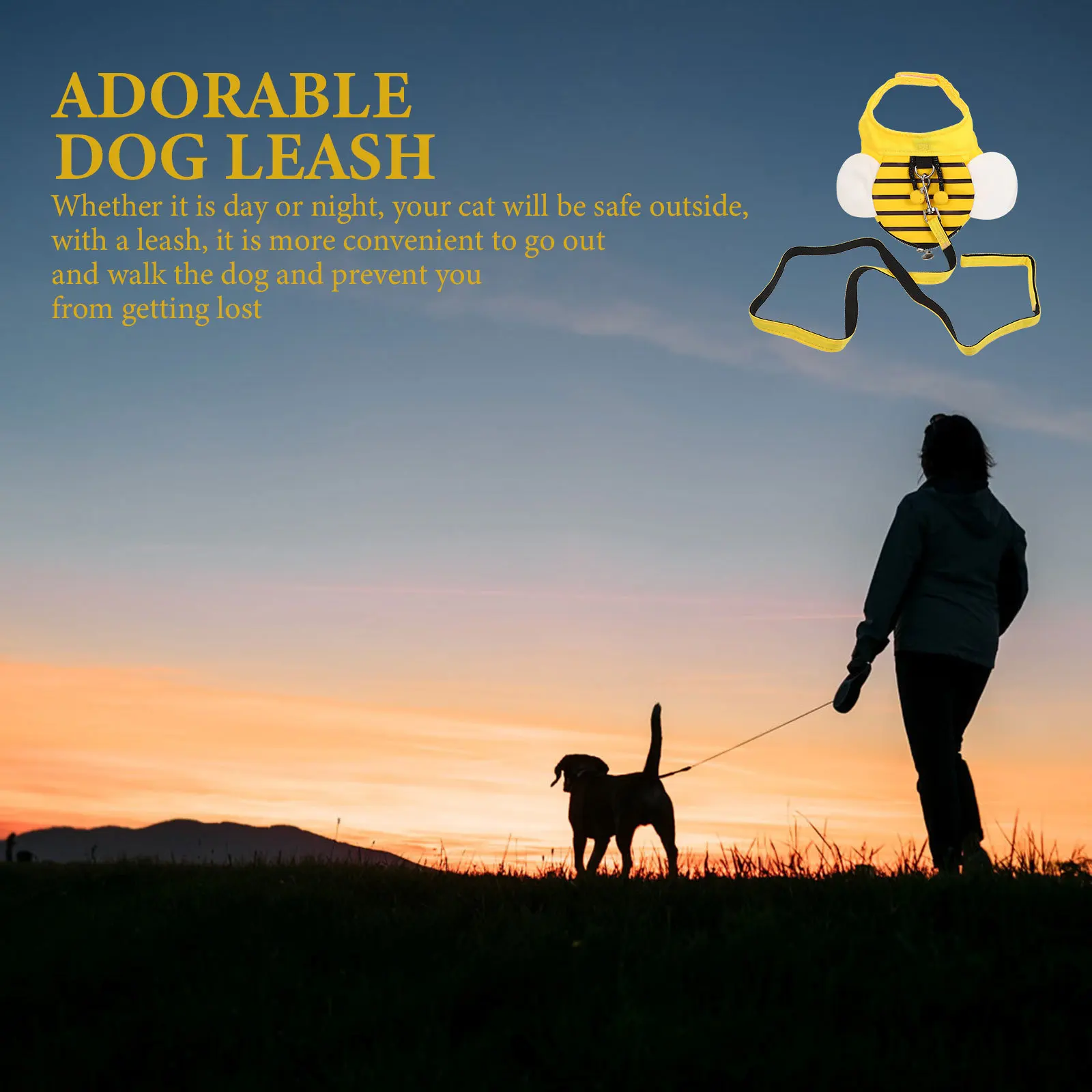 

Cat Leash Dog Harness Pet Decorative Fabric Wear resistant Vest Adjustable Traction Rope Comfortable Walking Experience