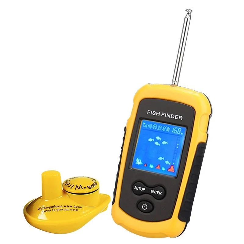 2025 novo sensor sonar sem fio para pesca, localizador de peixes digital com display LCD resistente a UV para Haihe Lake