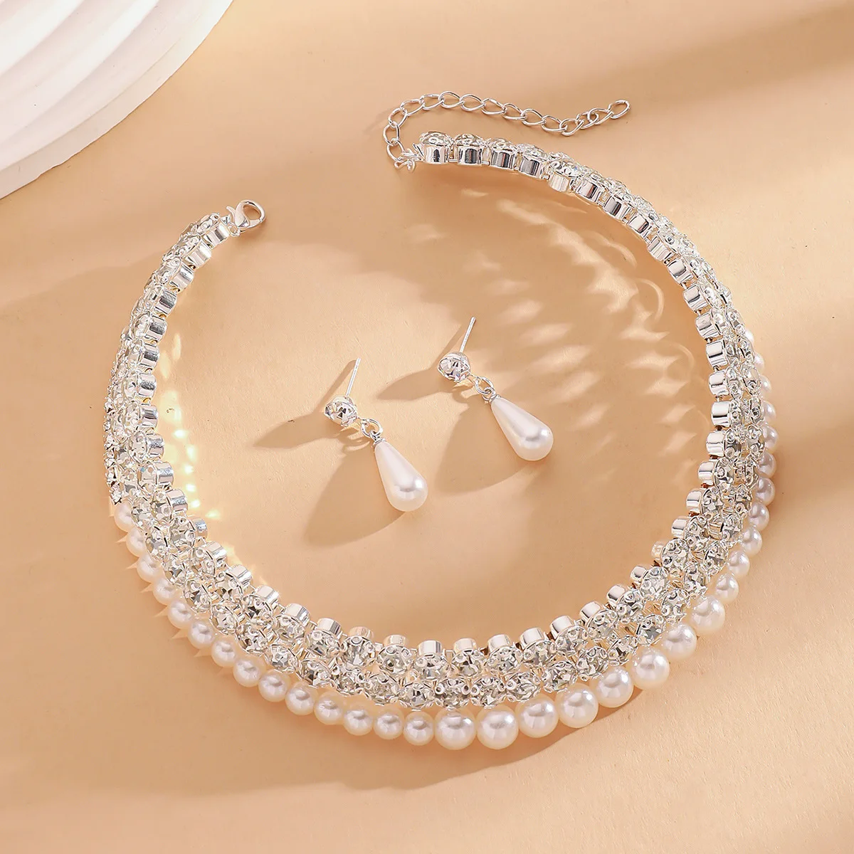 فاخر كامل الماس هندسية الزركون طوق سوار أقراط عصرية رائعة بسيطة حزمة قلادة