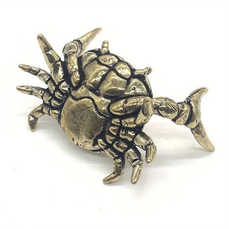 Reine Messing-Krabbenfiguren Tierstatue Miniaturen Kupfer-Ornamente Büro-Schreibtisch-Dekoration Handwerk Wohnkultur Nordisch 1 Stück – Detail 4