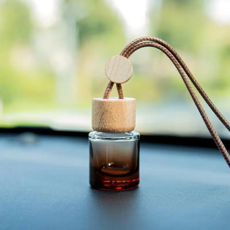 Small Round Cap Empty Pendant Ornament Car Essential Oil Diffuser Fragrance Air Freshener Scent Perfume Bottle