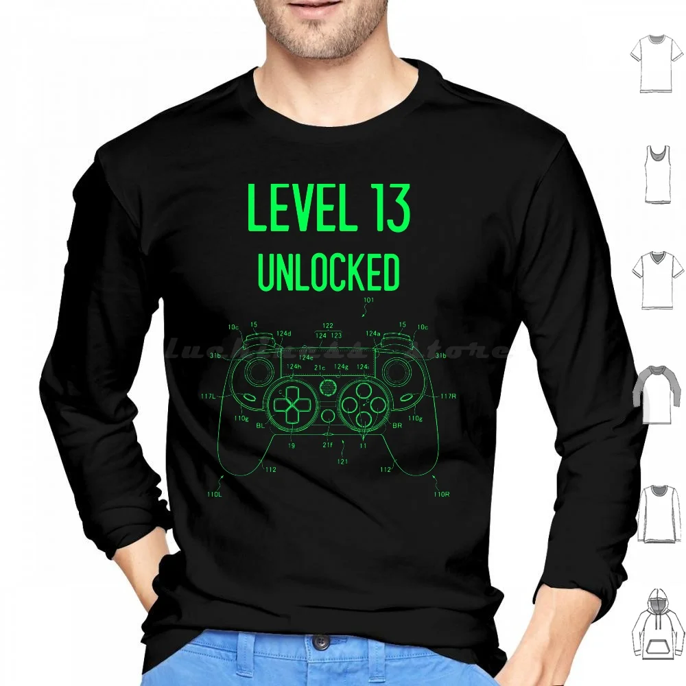 Level 13 Unlocked 13Th Birthday Hoodie cotton Long Sleeve Level 13 Unlocked Level 13 Unlocked 13Th Birthday Gamer