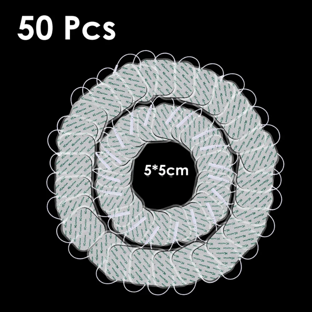 

50PCS Electrode Pads Gel For Tens Acupuncture Physiotherapy Machine Slimming Ems Muscle Stimulator Massager Sticker 5x5cm Body