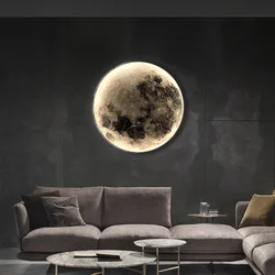 Moon Wall Light 3D Mural Earth Wall Light Hallway Gallery Mural Art Background Decoration Kid Bedroom Bedside Led Light