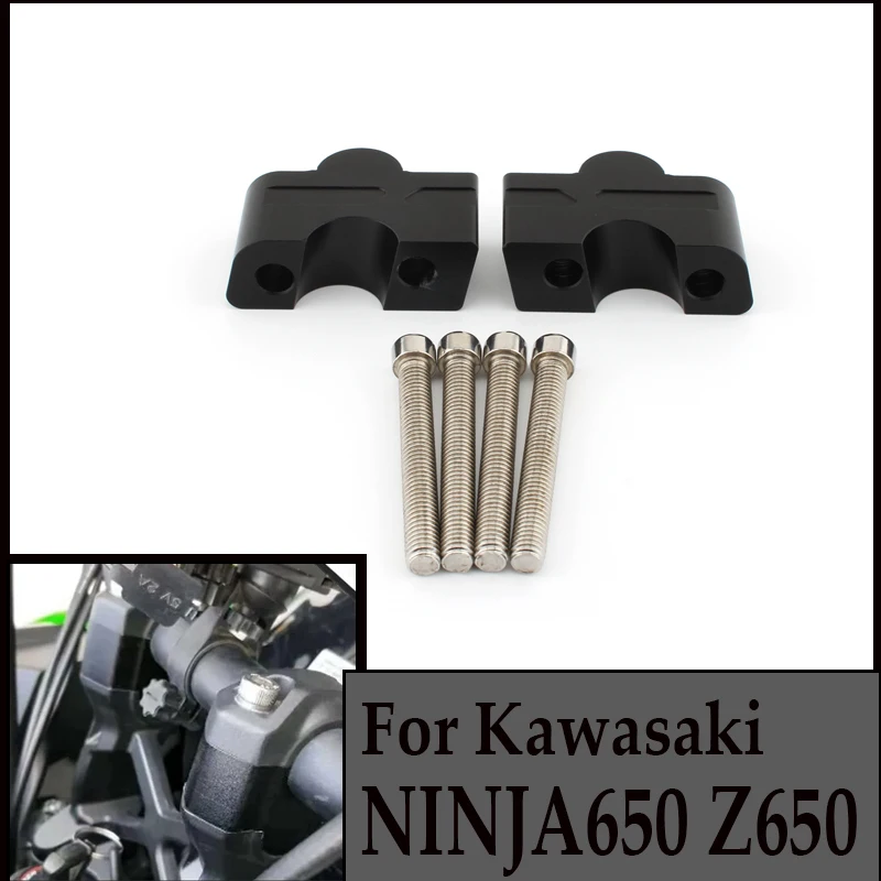 

FOR Kawasaki NINJA650 2017-2023 Aluminum Alloy Handlebar Lifter Motorcycle Handlebar Riser Handle Bar Raiser