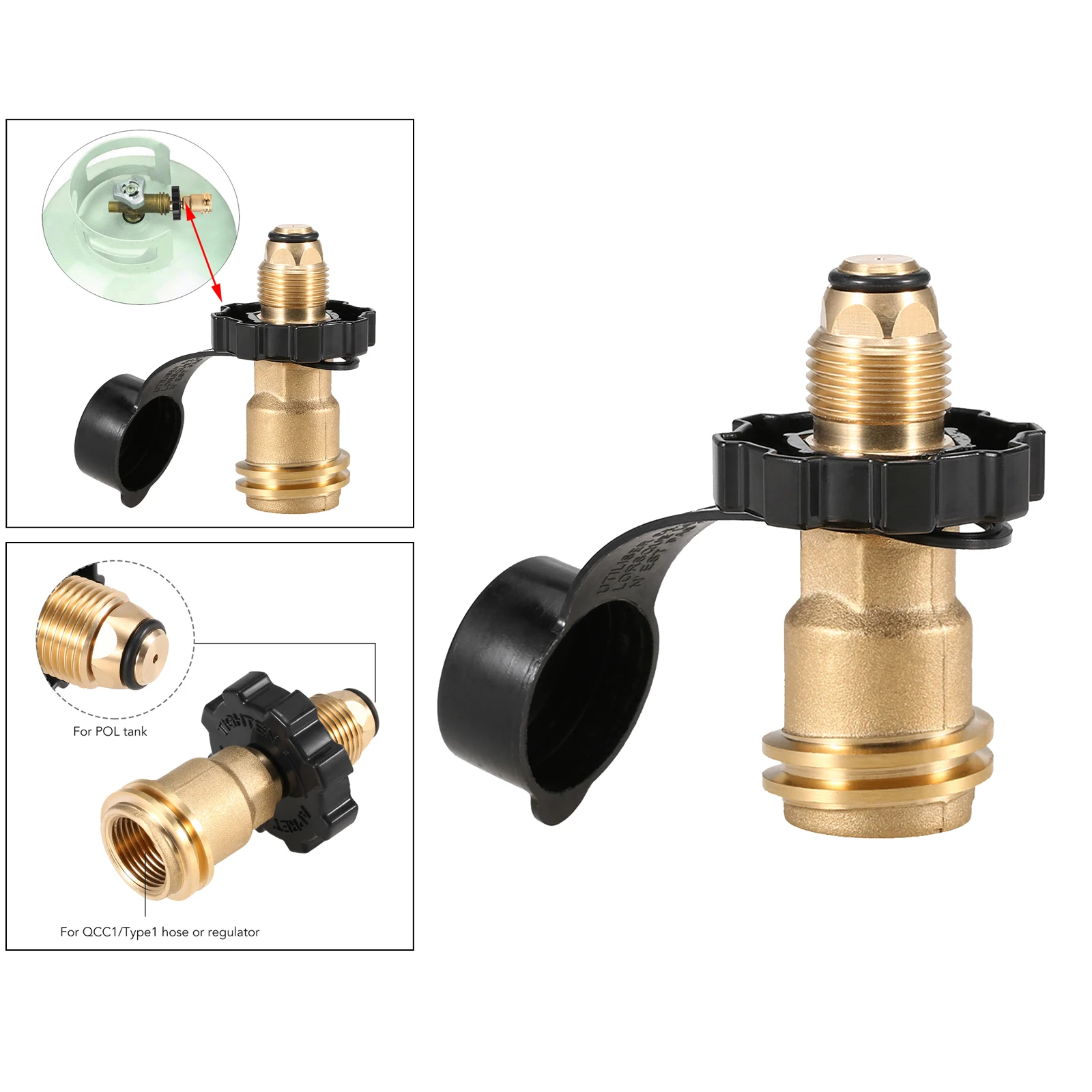 Brass  Tank Adapter Convert POL to  Gas Pressure Regulator