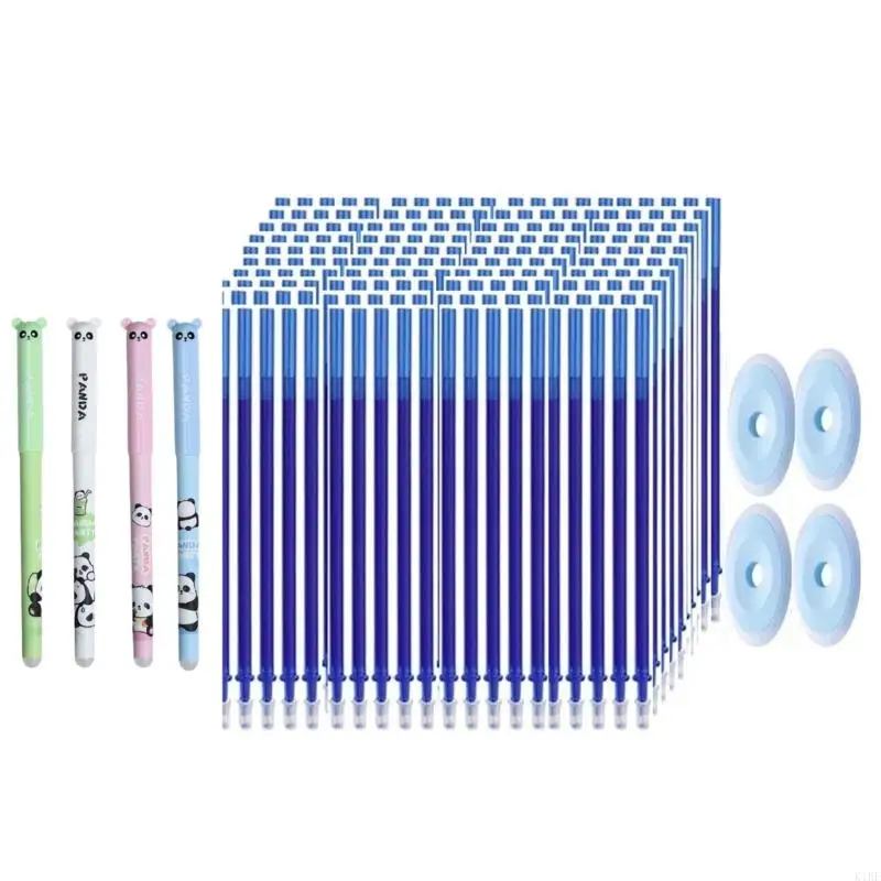 4pcs Cartoon Gel Pen 0,5 мм стиральная гель -ручка с ручкой заполняет ластики для написания k1kf