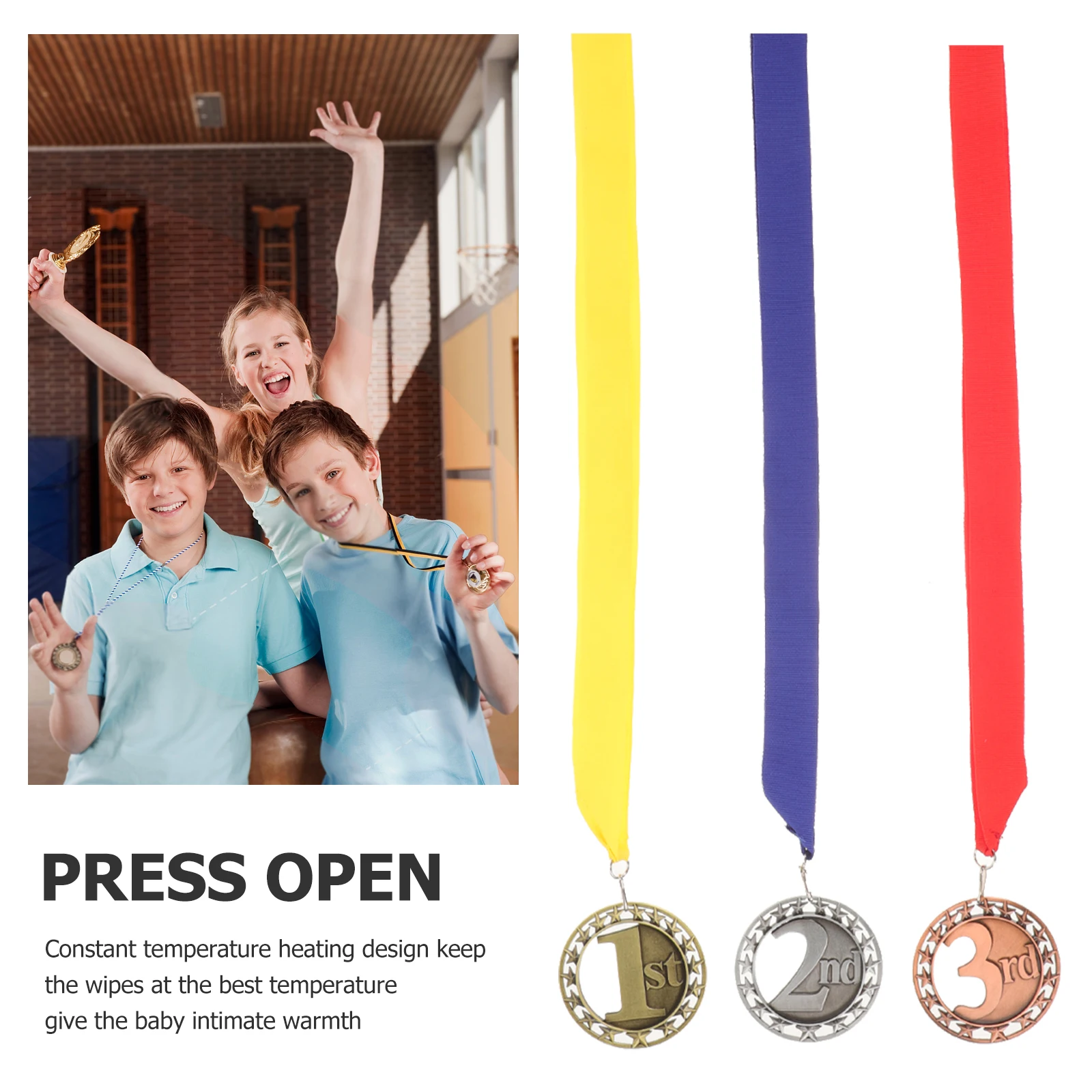 

3pcs Day Medals Award Gold Silver Soccer Medals Bronze Metal Decorations Presentation Commemorative Soccer Marathon