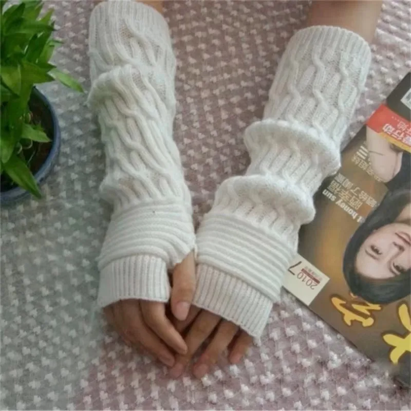 Frauen Gestrickte Lange Hand Handschuhe Warme Gestickte Winter Handschuhe Fingerlose Handschuhe Für Frauen Mädchen Guantes Invierno Mujer Luvas