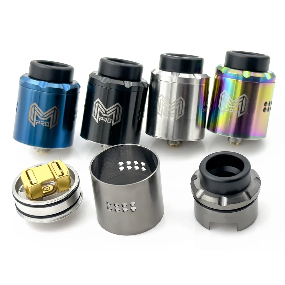 Tanque Mesh Pro RDA, atomizador 316ss ajustable de 25mm con bobina de malla Ni80 de 3 uds con herramientas de reconstrucción BF con Pin Squonk dorado 510