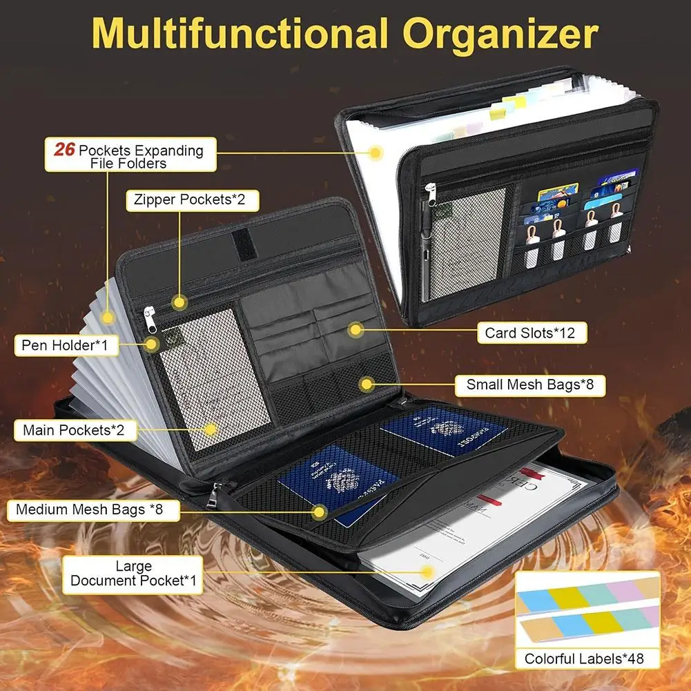 Espessamento expansível pasta de arquivo a4 suporte de papel organizador de documentos de escritório saco caso à prova dwaterproof água para material de escritório escolar