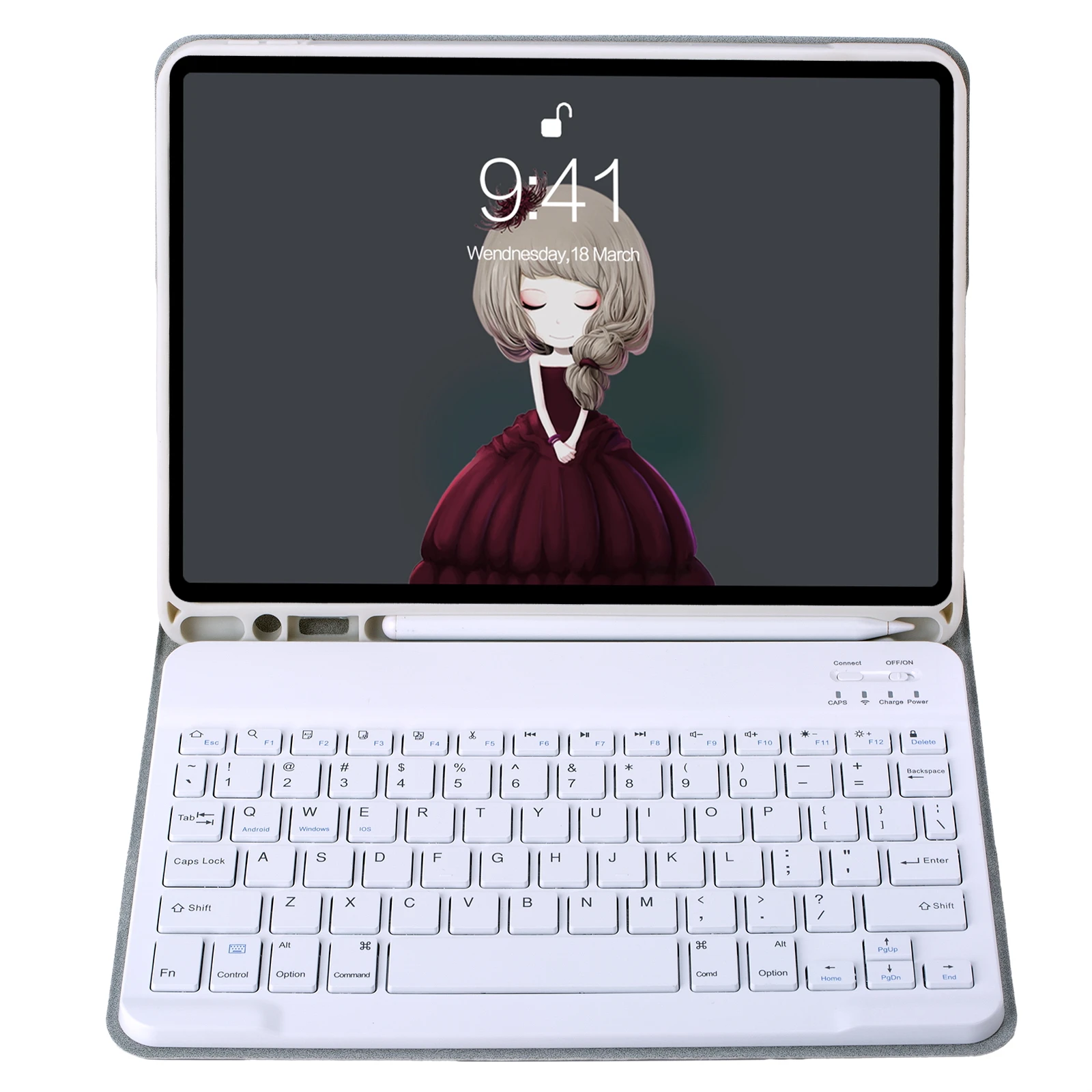 Custodia tablet A102B per iPad 10.2 (2021) / (2020) / (2019) / Air 10,5 pollici (2019) / Pro Custodia in pelle da 10,5 pollici (2017) con tastiera