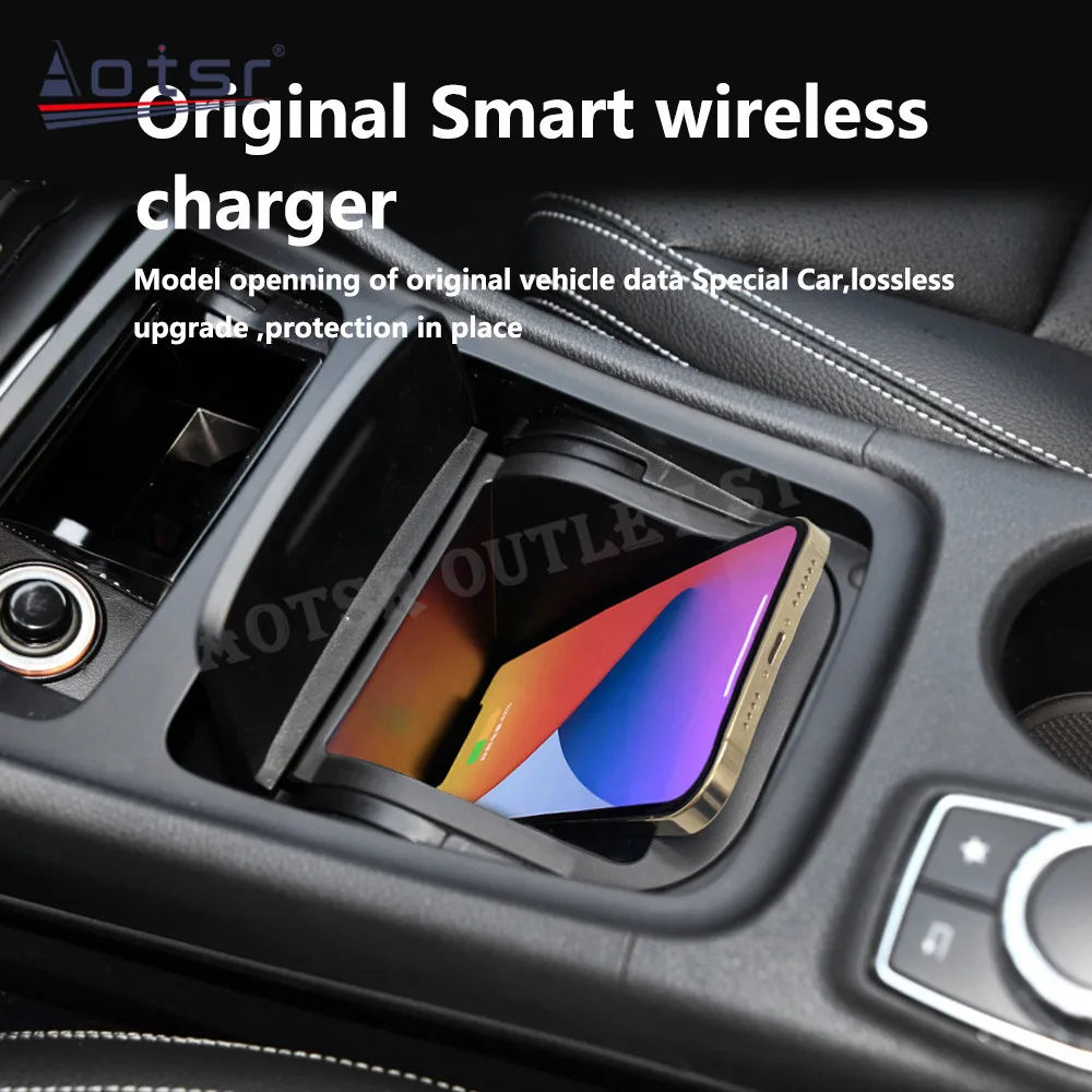 QI Car Infrared Fast Wireless Charger For Benz A GLA Car Charging Interior Accessories Mobile Phone Intelligent Dashboard Holder