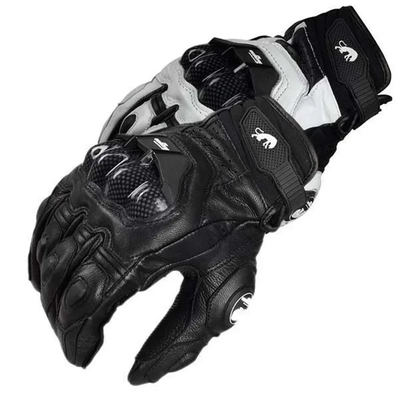 

Motorcycle Gloves black Racing Genuine Leather Motorbike white Road Racing Team Glove men summer winter