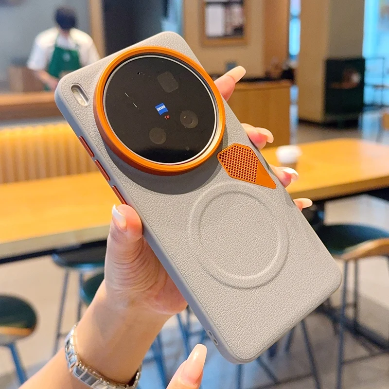 

Phone Case For VIVO X300 Ultra Magnetic Wireless Charger PC Hard Shell Protective Solid Color For VIVO X300s Back Cover