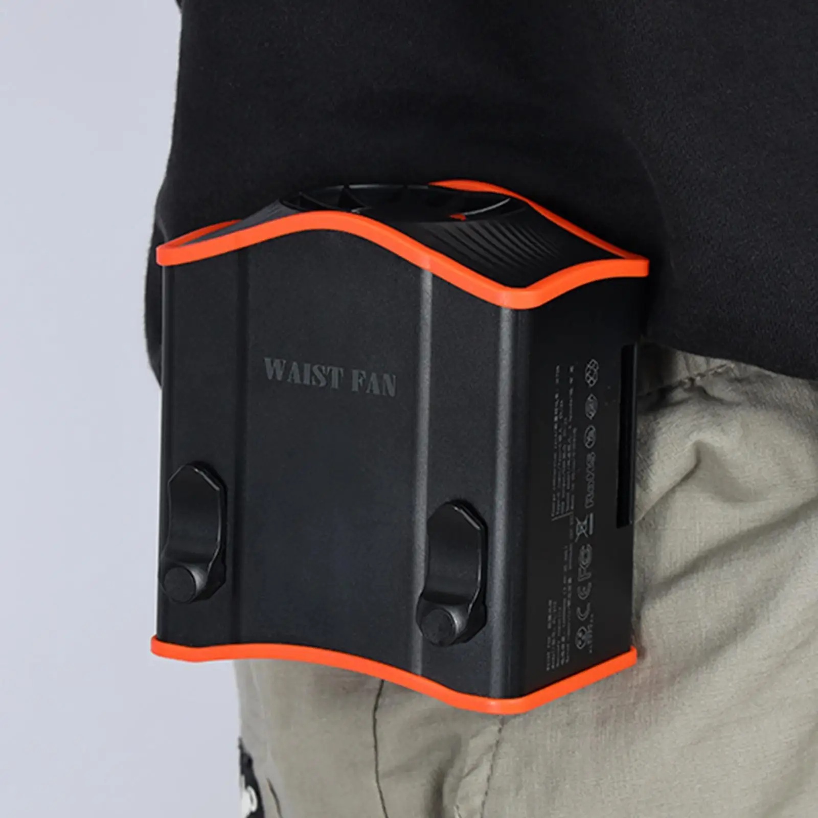 Waist Belt Fan with Flashlight USB Strong Wind Portable Outdoor Cooling Fan for Running Climbing Travel Construction Site Sports