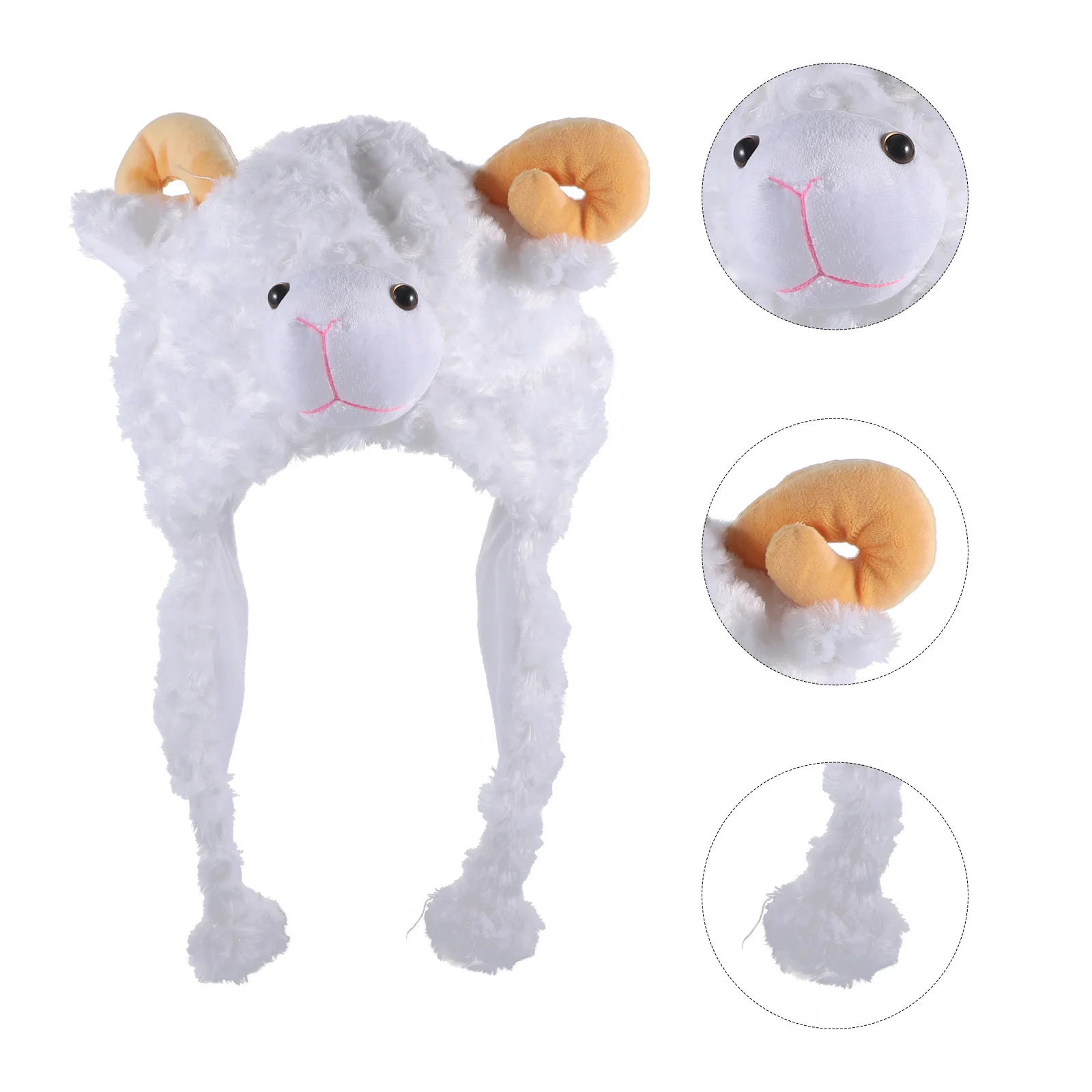 Dierenhoed Winter Skistijl Kap met oorkleppen en Pom Poms voor kinderen Volwassenen Dierenkap Winter Warm kostuumaccessoire