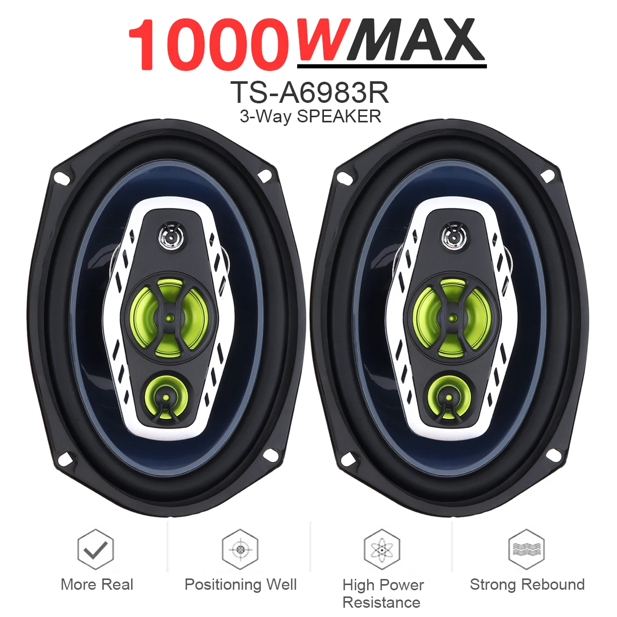 TS-A6983R 1000W 3 Way Car Coaxial Auto Audio Music Stereo Full Range Frequency Hifi Speakers Non Destructive Installation