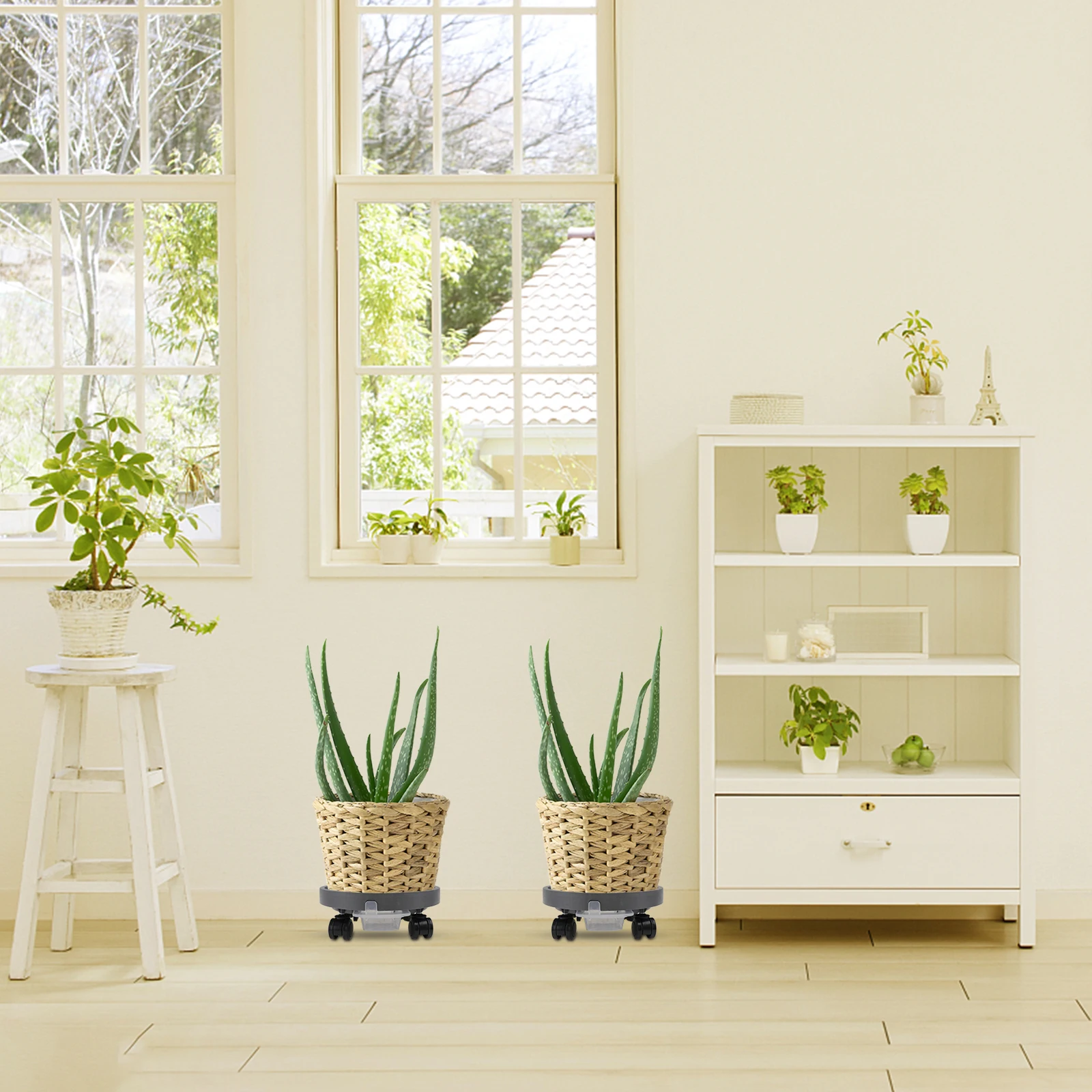 

1Pcs Roller Flowerpot Tray Water Storage Movable Plant Pot Base Drawer Roll Wheel Bonsai Base Tray Durable Clean Floor Protector