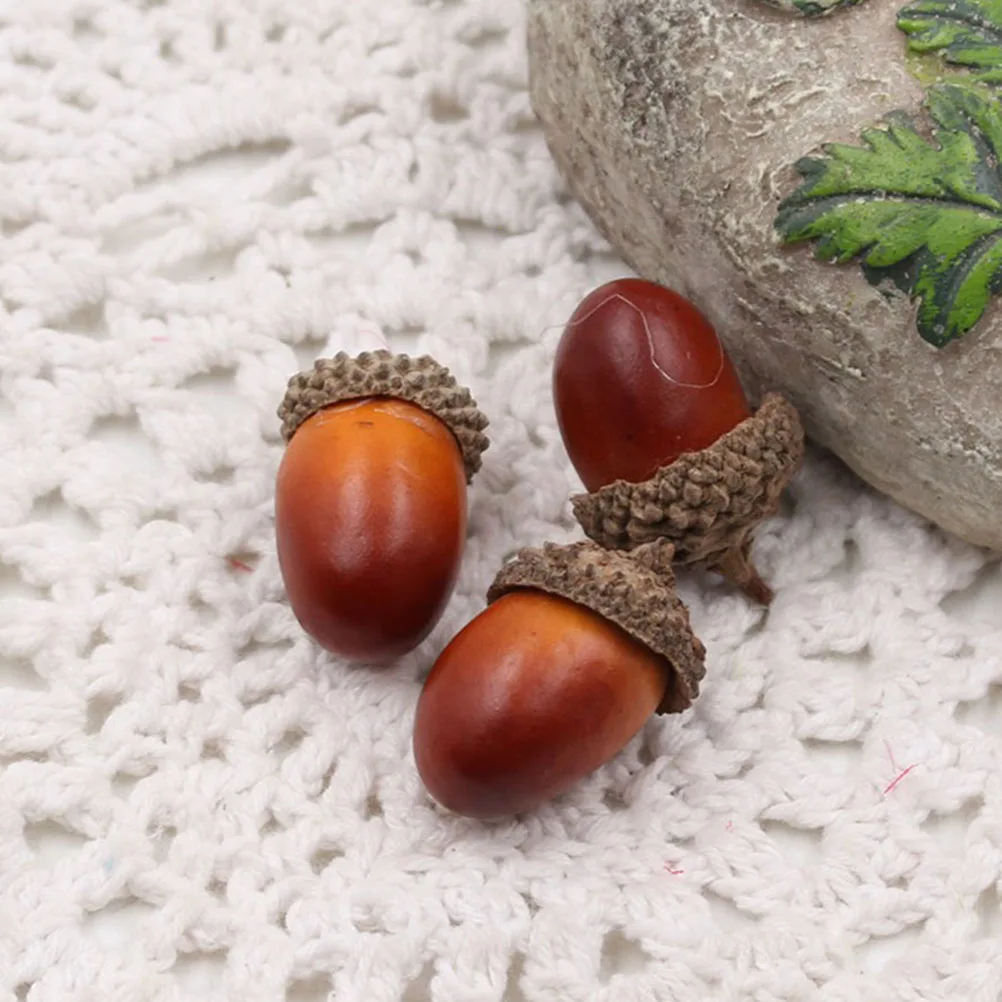 

50 Pcs Simulated Acorn Decoration Christmas Artificial Acorns for Decorating Props Crafts Plastic Fake Small Ornament