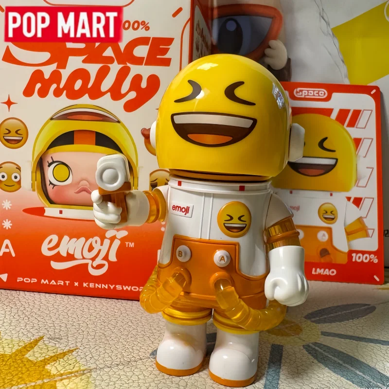 

POP MART Mega Space Molly 100% X Emoji Series Blind Box Kawaii Anime Action Figure Surprise Mystery Box Doll For Toy Collectors