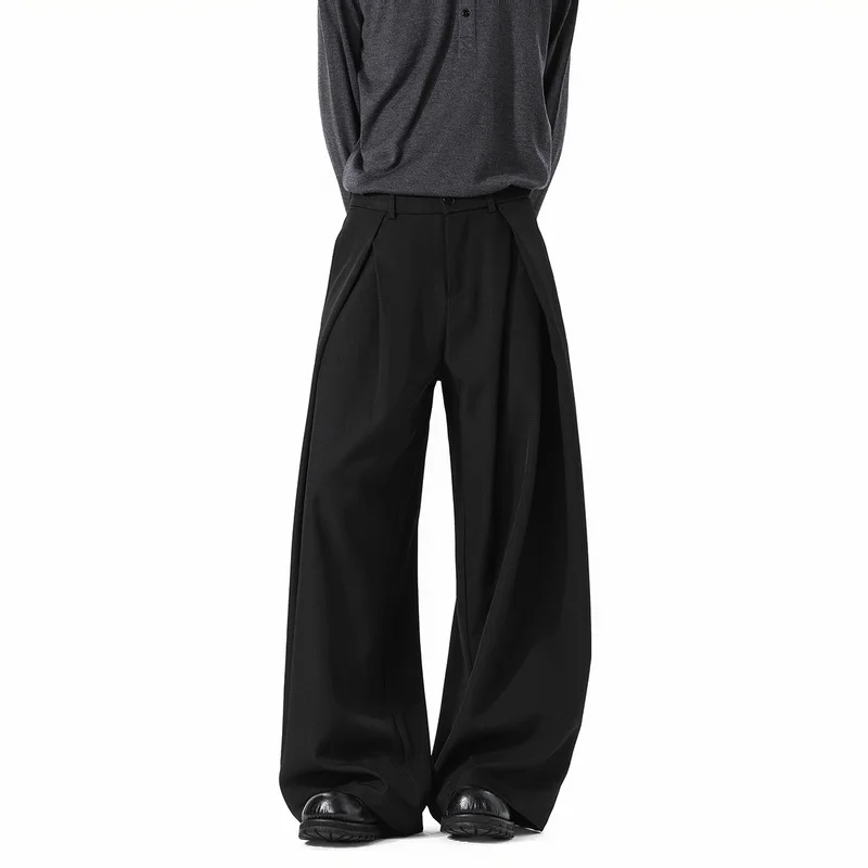 Wide Leg Pleated Trousers 2025 Fall Winter Old Money Style High Waist Long Pants Loose Fit Plus Size Casual Tailored Dress Pants