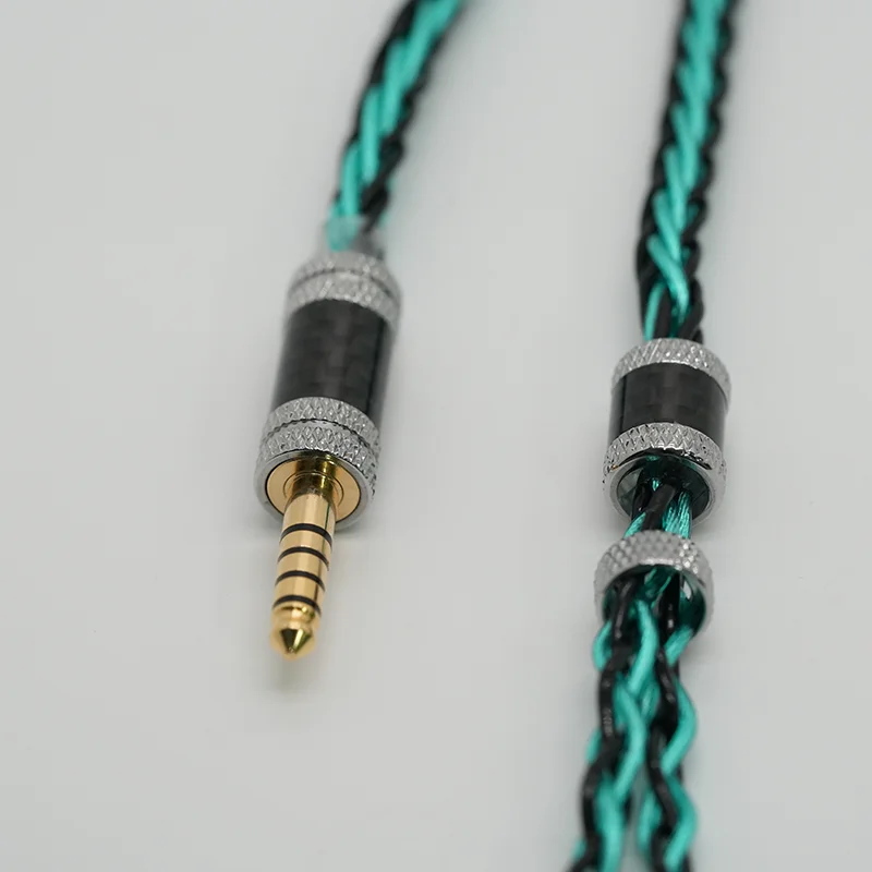 XINHS HIFI R05 8-adriges Schwarz-Grün-Silber-Plattiertes Kupferlegierungs-Kopfhörerkabel mit 3,5mm/4,4mm/2,5mm Steckern/ MMCX/2Pin/IE900 – Detail 8