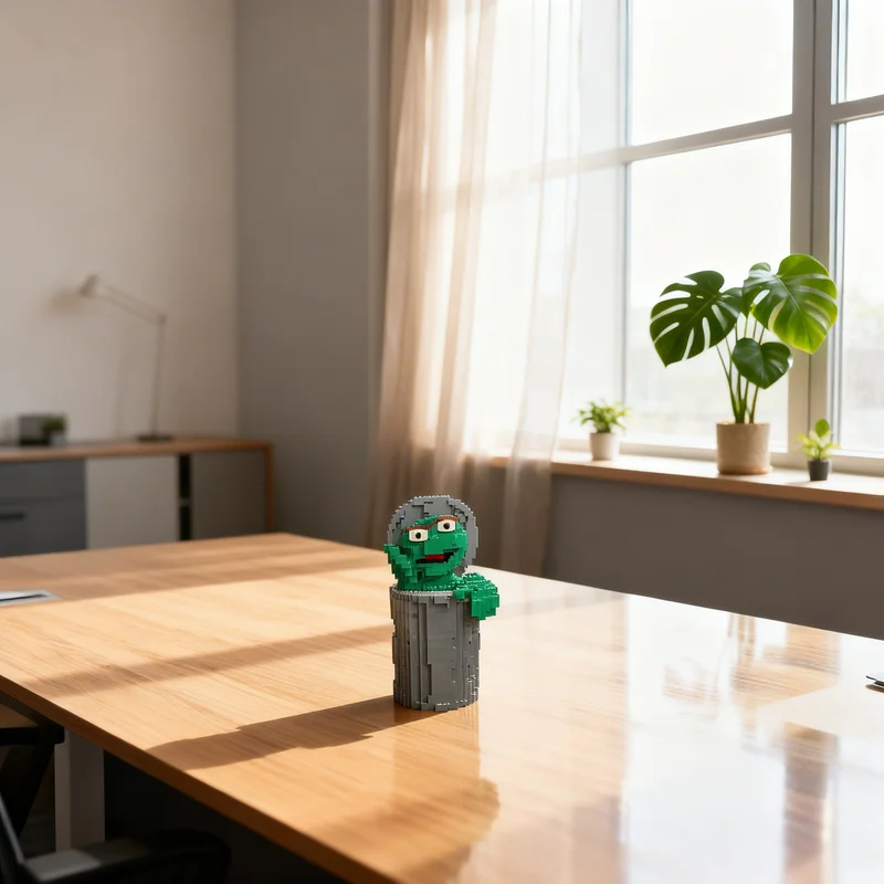 5552 piezas MOC Oscar el Grouch de Plaza Sésamo, modelo de esculturas, bloques de construcción, juguete de regalo, exhibición creativa, coleccionable de escritorio, premium