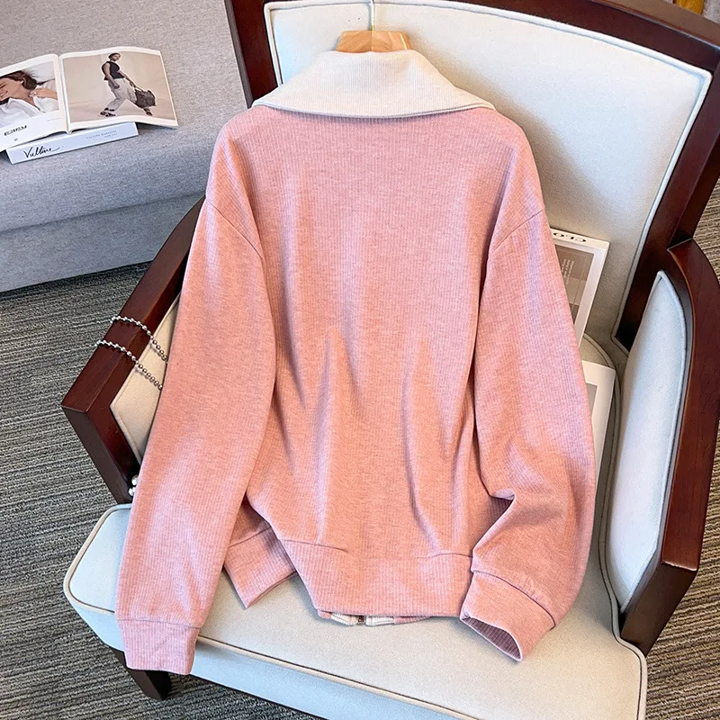 150Kg Plus Size Women's Bust 170 Spring Autumn New Slim Sweater Pants Fashion Casual Set Pink Black 5XL 6XL 7XL 8XL 9XL 10XL