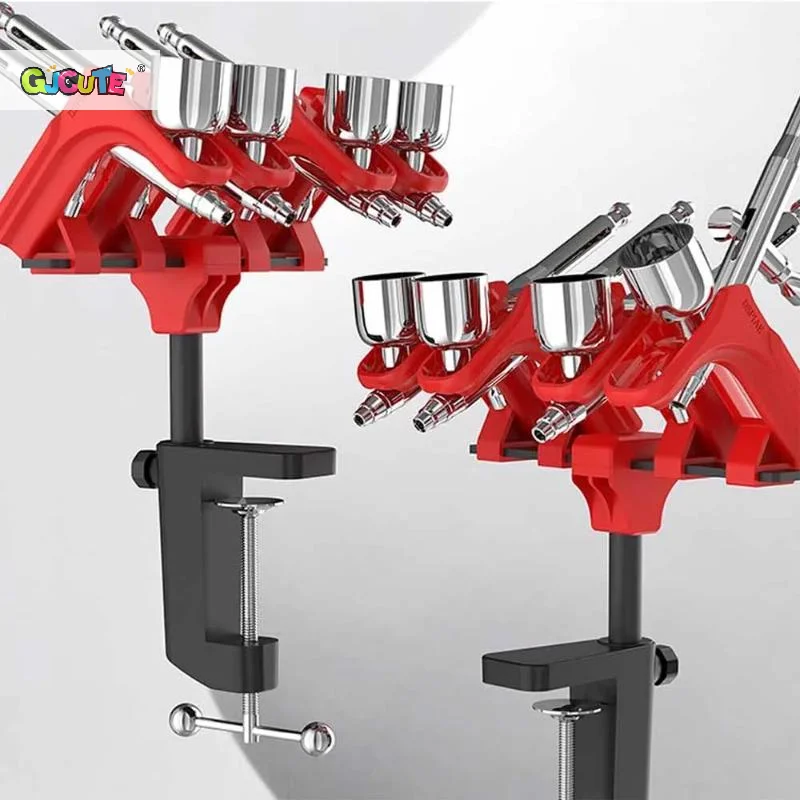 모델 제작을위한 1 세트 알루미늄 합금 에어 브러시 홀더 색칠 취미 모델링 도구 PT-AR 에어 브러시 랙 홀더