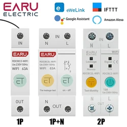 eWeLink 1P 1P+N 2P 230V WIFI Circuit Breaker Energy Meter kWh Timer Switch Relay Voltmeter Current Leakage Protection RCCB RCBO