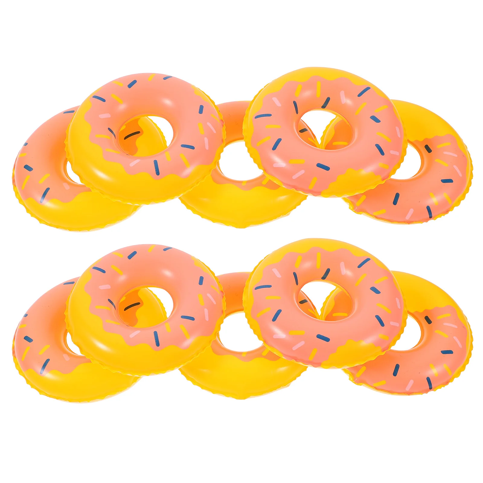 Mini Swimming Ring Donut Pool Inflatable Floats Doughnut Swimming Rings Inflatable Cup Coasters Inflatable Tubes Floaties Summer