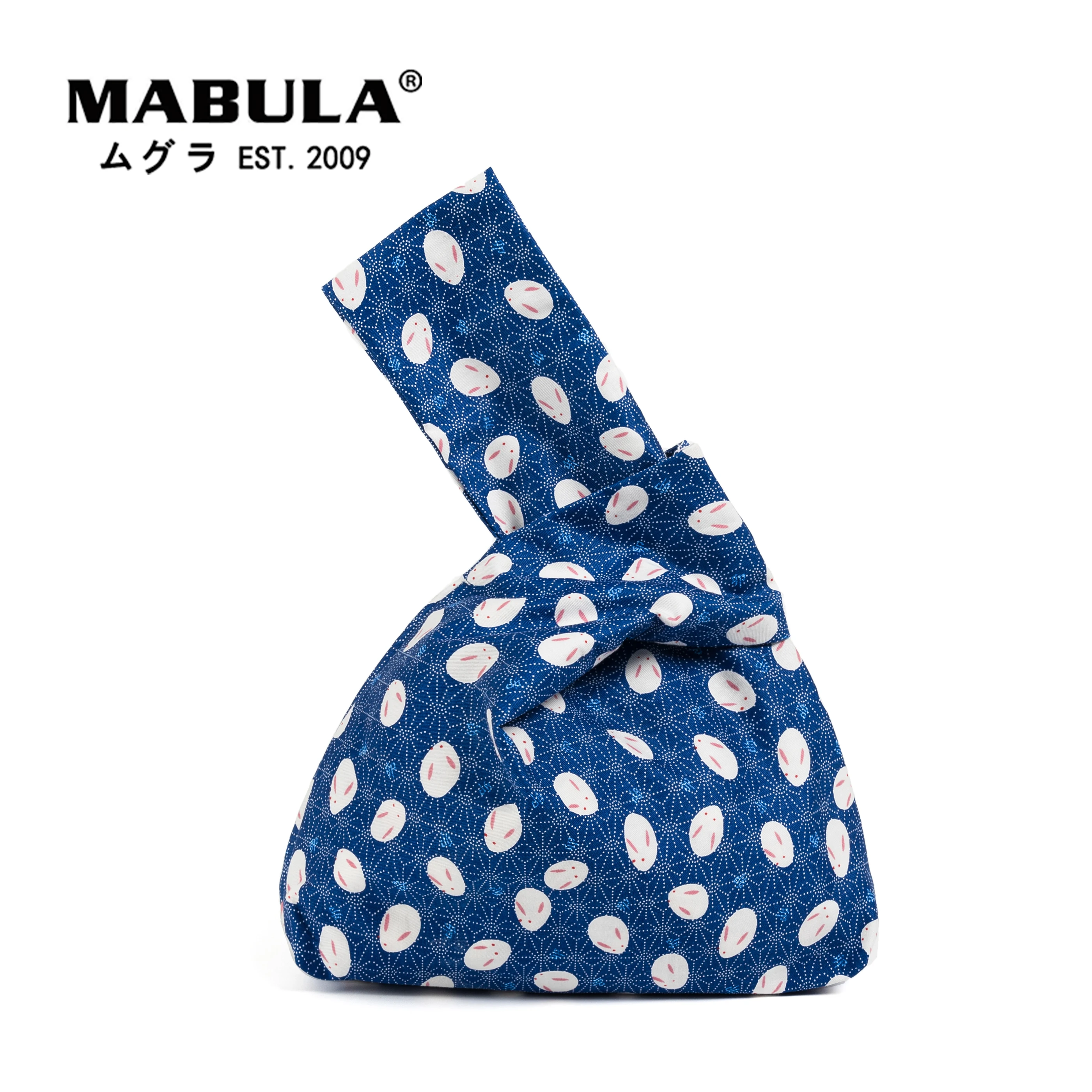 MABULA-Bolso de mano con nudo para mujer, bolsa de estilo japonés, ecológico, plegable, reutilizable, para caminar