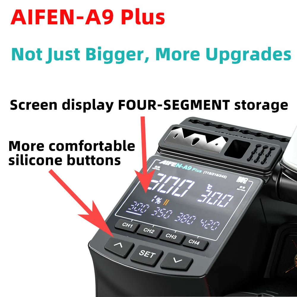 AIFEN A9 Plus Soldering Station Compatible Soldering Iron Tip 210/245/115 Handle Control Temperature Welding Rework Station