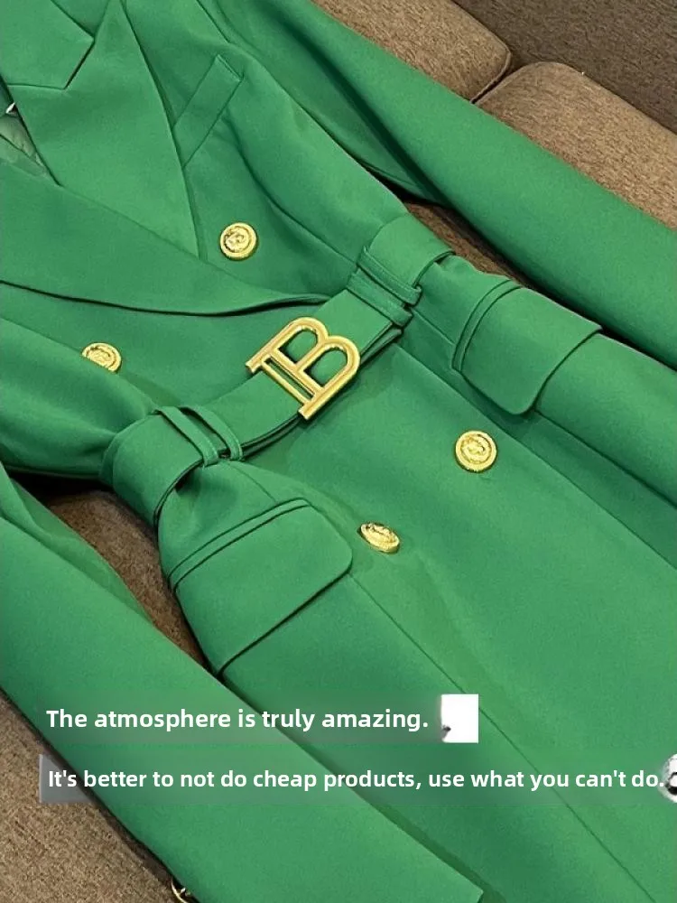 En Suit Dr تصميم نسائي للعمل الثقيل لخريف وشتاء جديد Sle Ci Commute V-ne بزر مزدوج #3