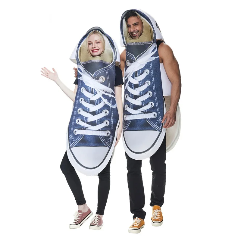 Funny Couple Sneakers Costume Halloween Costume for Adult Novelty Canvas Shoes Cosplay Outfit Man Woman Carnival Party Dress Up