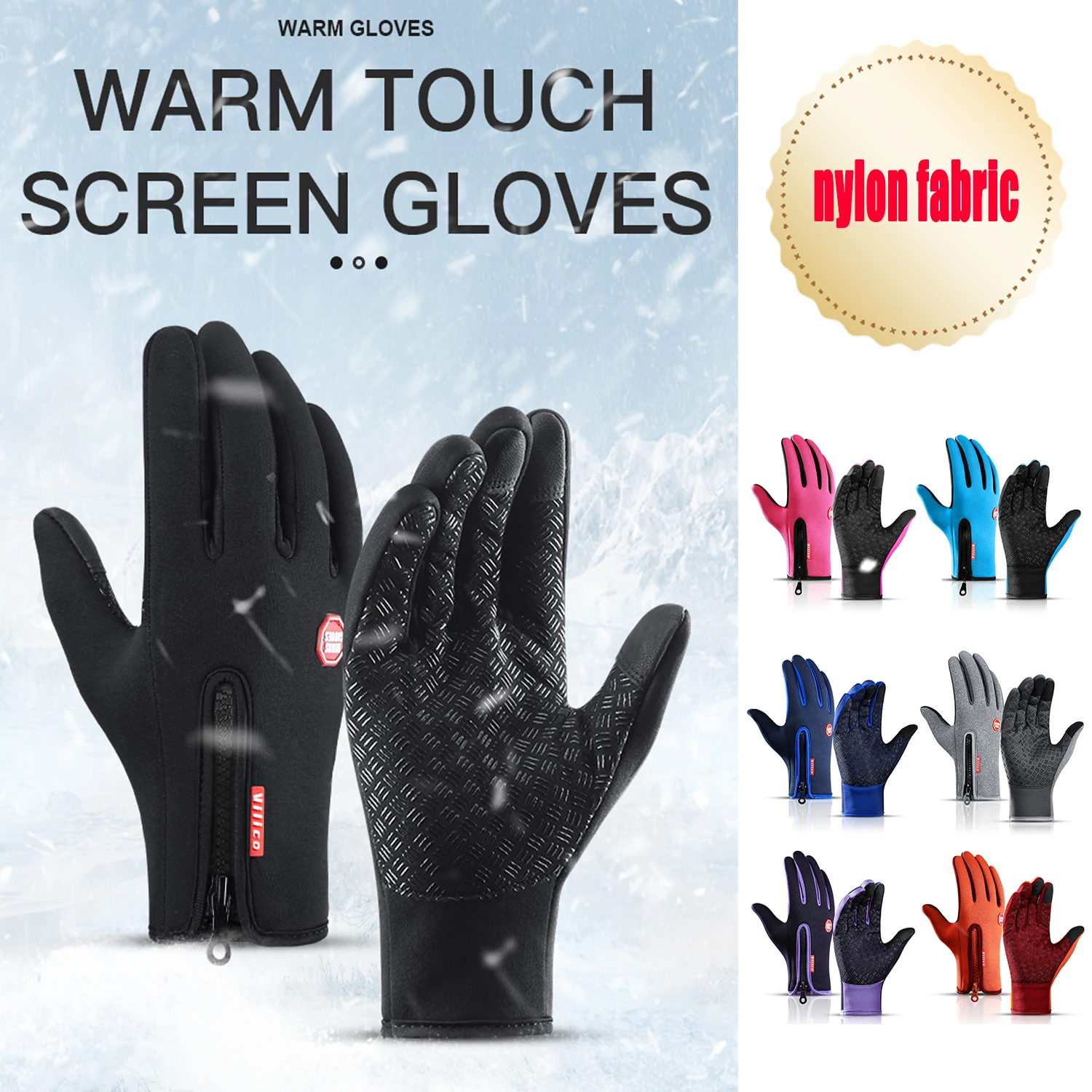 الشتاء الدراجات قفازات التزلج مقاوم للرطوبة الصوف المخملية شاشة تعمل باللمس الدراجة لصيد الأسماك التنزه الدفء دراجة نارية قفازات الرجال