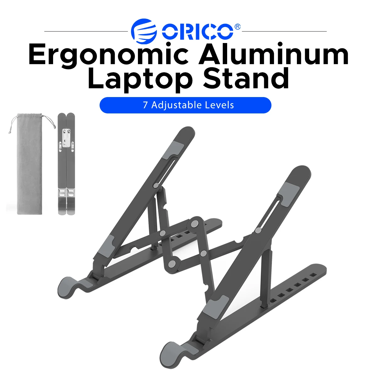 Supporto per laptop pieghevole orico, 7 livelli regolabili