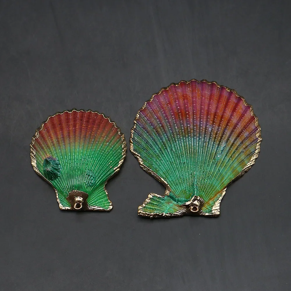 

Персонализированный кулон ручной работы с градиентом красного и зеленого цветов, с гальваническим покрытием, с одним отверстием, для самостоятельного изготовления украшений, аксессуар для ожерелья