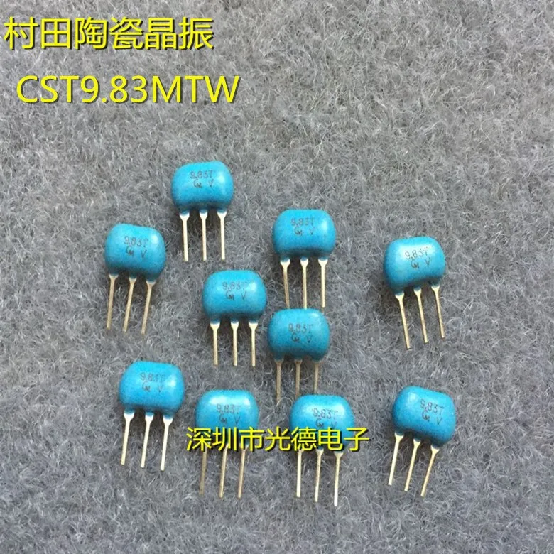 50pcs/Murata in-line ceramic crystal oscillator 3-pin CST9.83MTW 9.83M