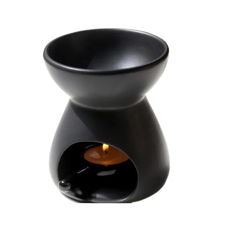 2 in 1 Handmade Essential Oil Stove Ceramic Candle Heating Holder Bedroom Nightlight Prevent Dry Burning Yoga Spa Incense Burner